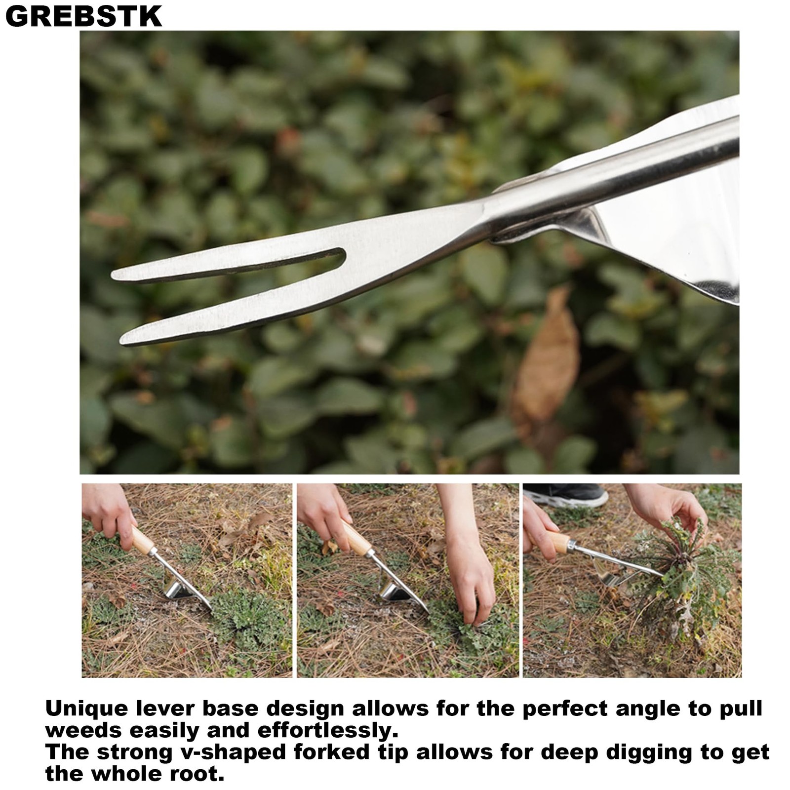 GREBSTK Garden Manual Weeding Tools 13.5in Puller, Hand Weeder
