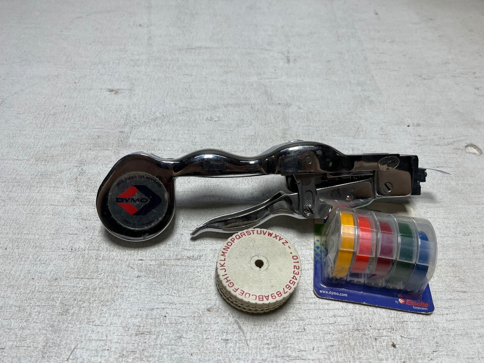 Vintage Dymo-Mite Tapewriter Label Maker with Extra Label Rolls