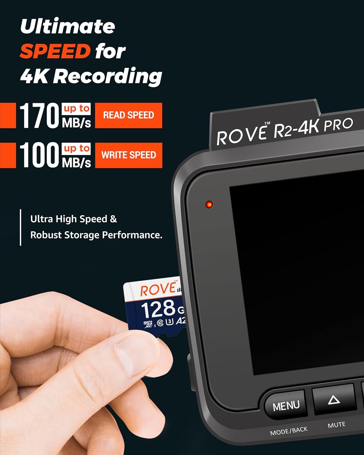 ROVE Ultimate Micro SD Card microSDXC 128GB Memory Card with USB 3.2 Type C