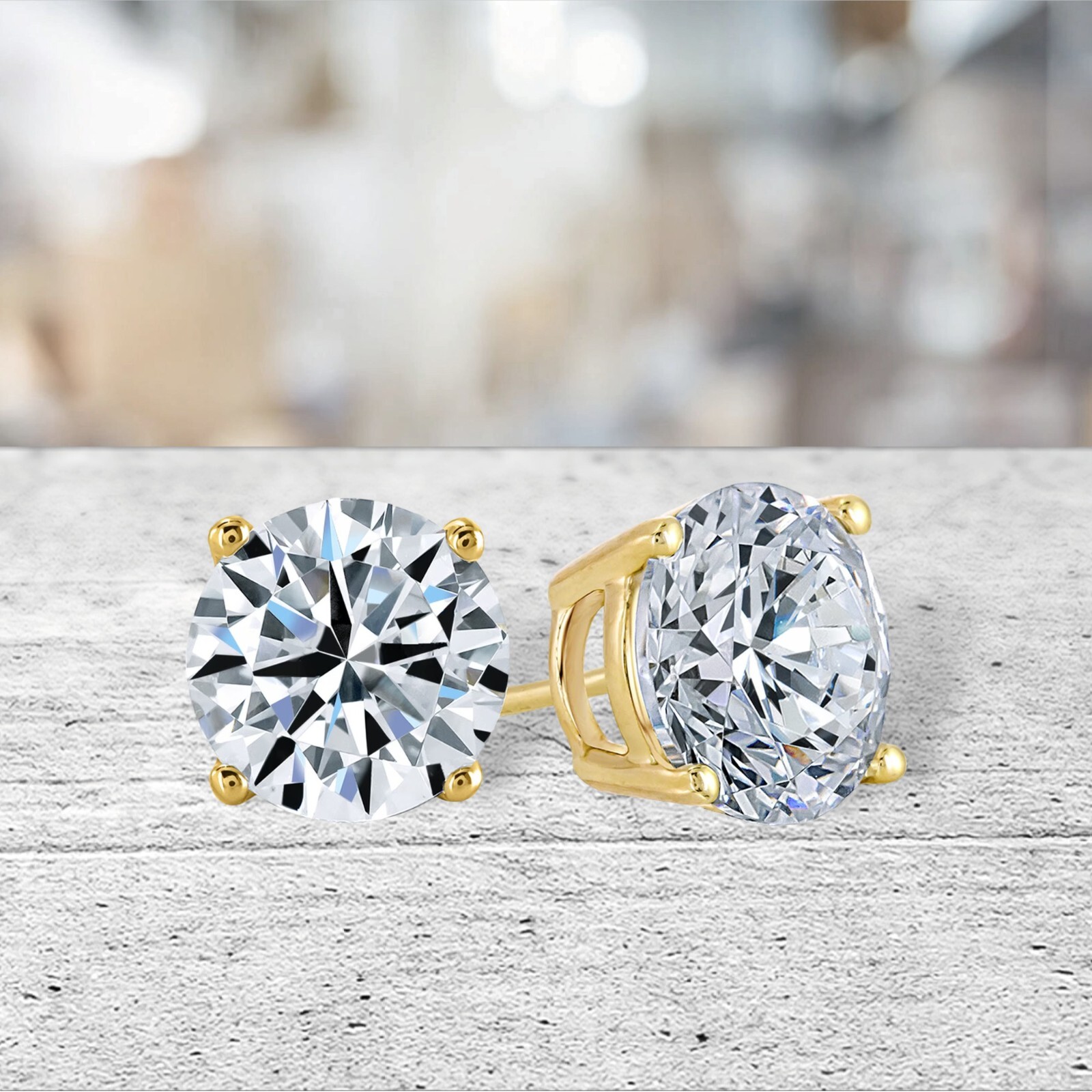 1.15 ctw. Sparkling Lab-Created Diamond Studs in14k Yellow Gold w/push backs