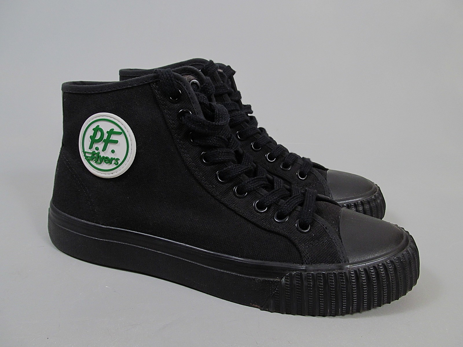 PF Flyers Sneakers Black Mens Size 7.5 Womens Size 9 High Top Canvas Sandlot