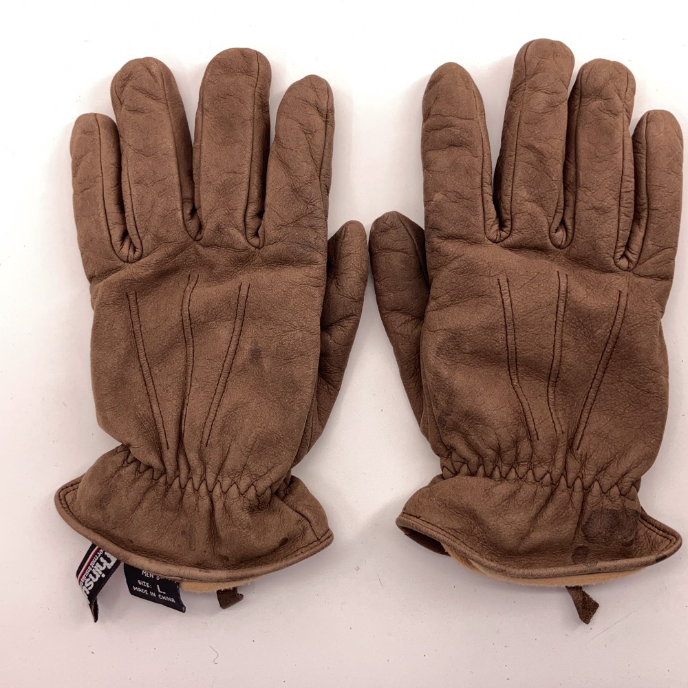 Men Leather Driving Gloves Line Zig zag pattern size M-L