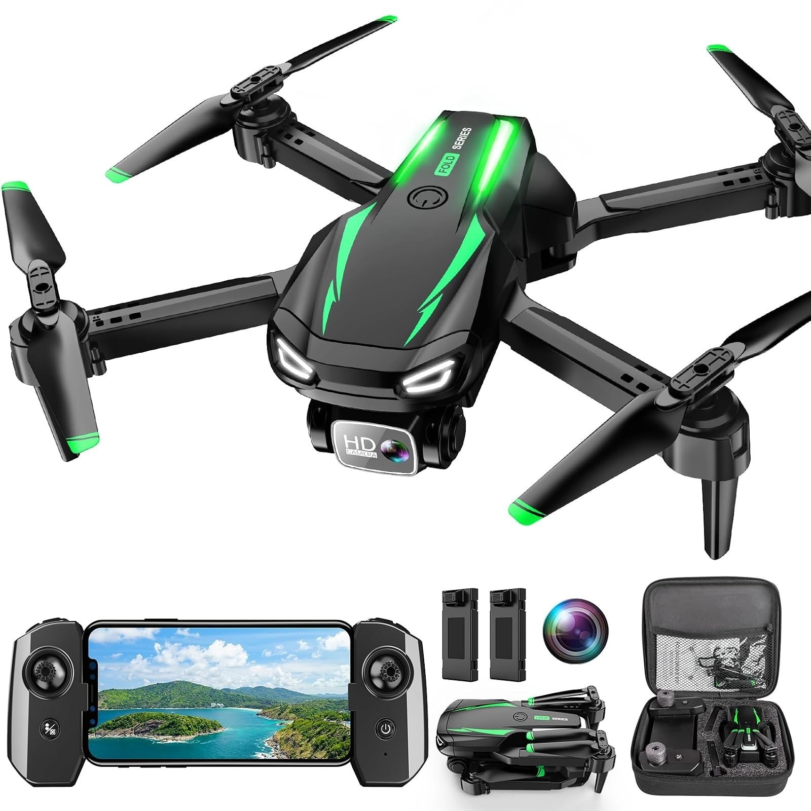 Dazlen Foldable Quadcopter Drone with 1080P Camera for Beginners