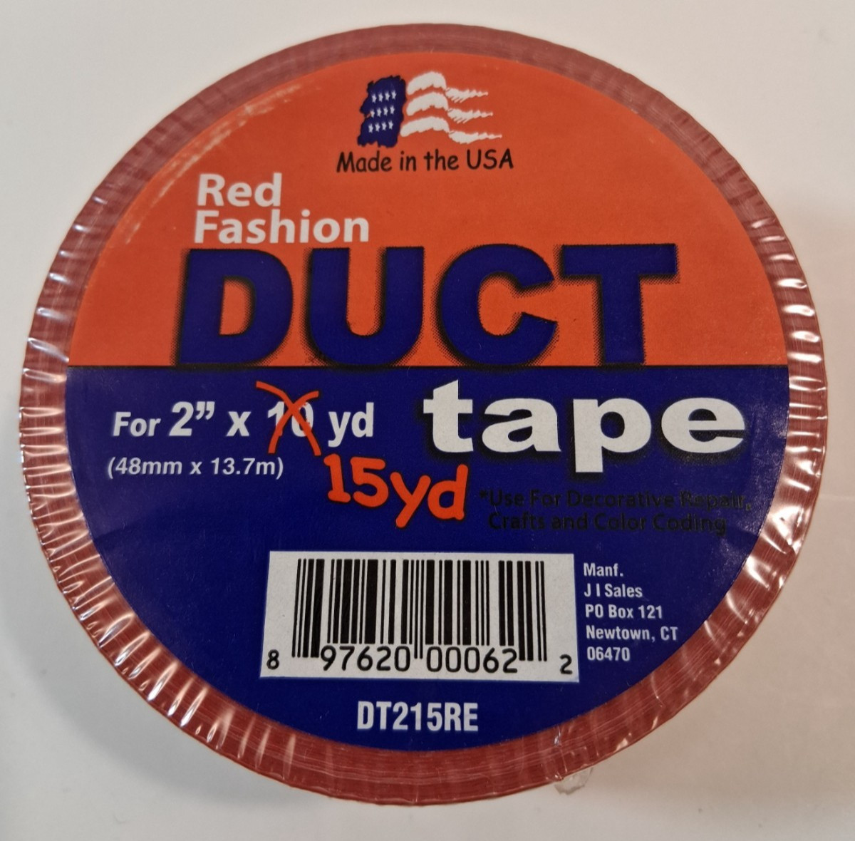 Duct Tape Brand - RED Colored Duct Tape - 2" X 15 yards Red Fashion Made in USA