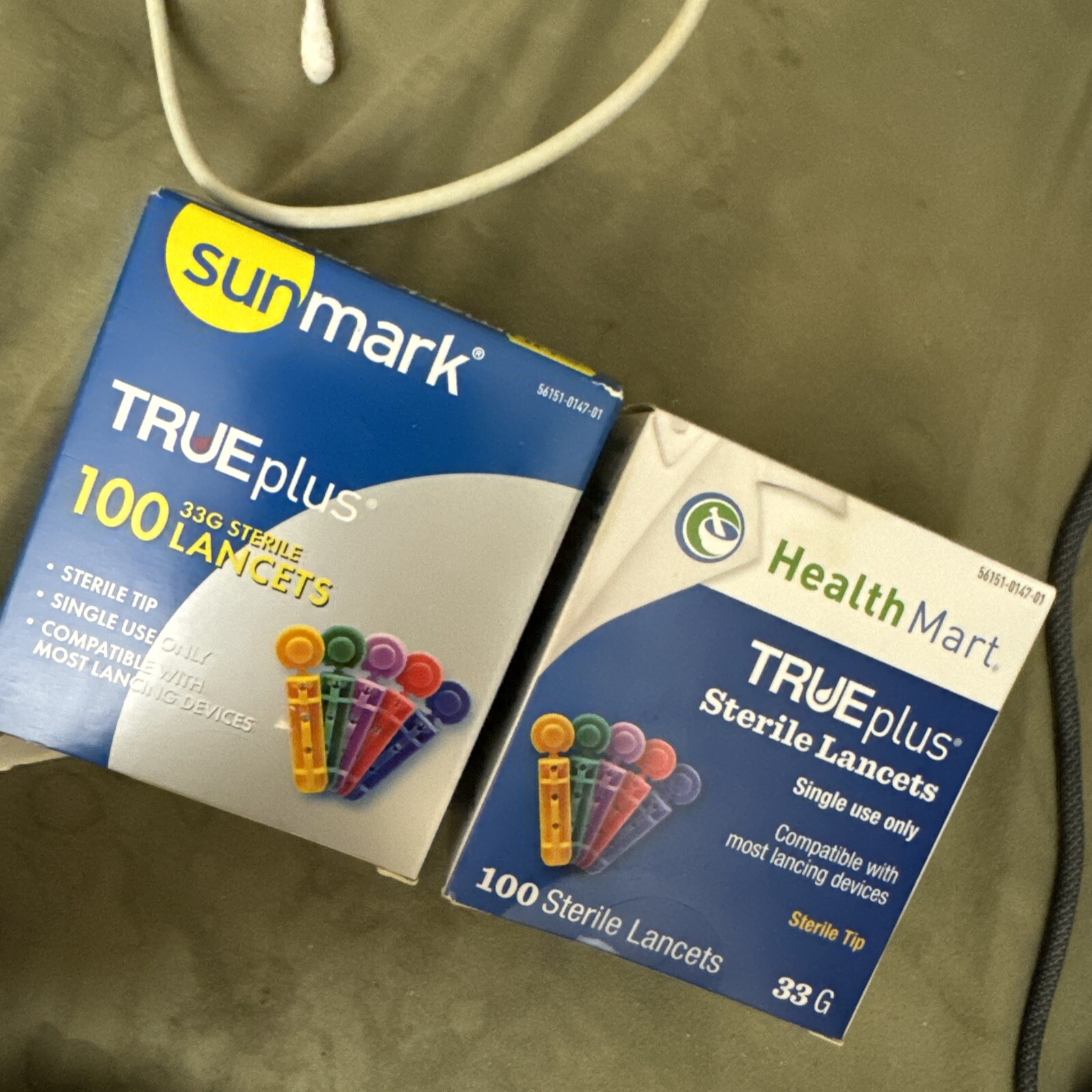 True Plus Sterile Lancets 33 Gauge 200 ct Box Diabetic  Testing Supplies