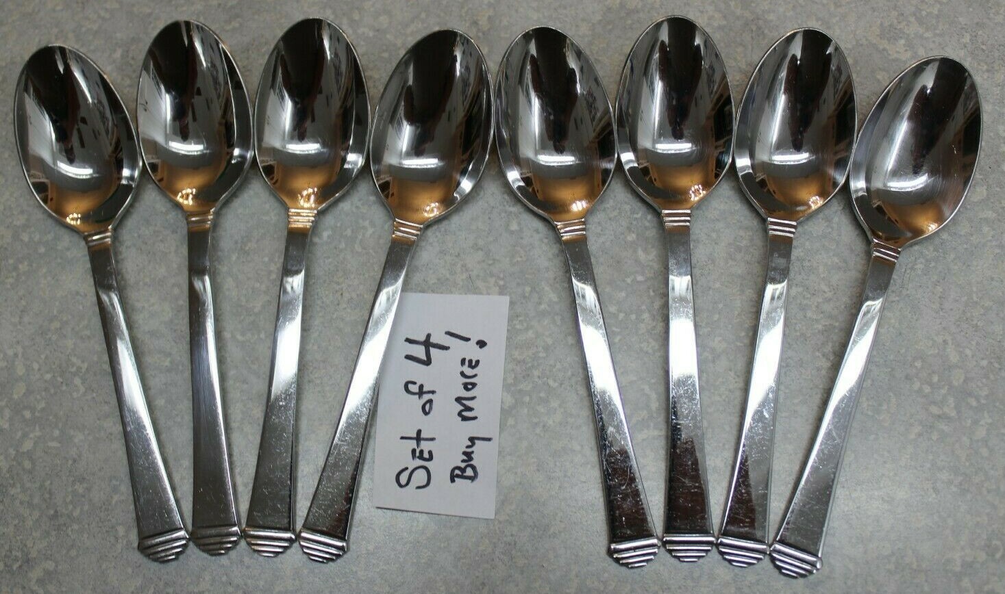 Set of 4 buy up to 8 Towle Montclair 18/10 Stainless SOUP SPOONS 2002 retired