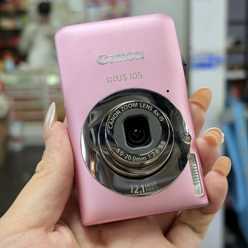 Pink Canon IXUS 105 Compact Digital Camera 12.1MP Silver 4X Zoom English Gift