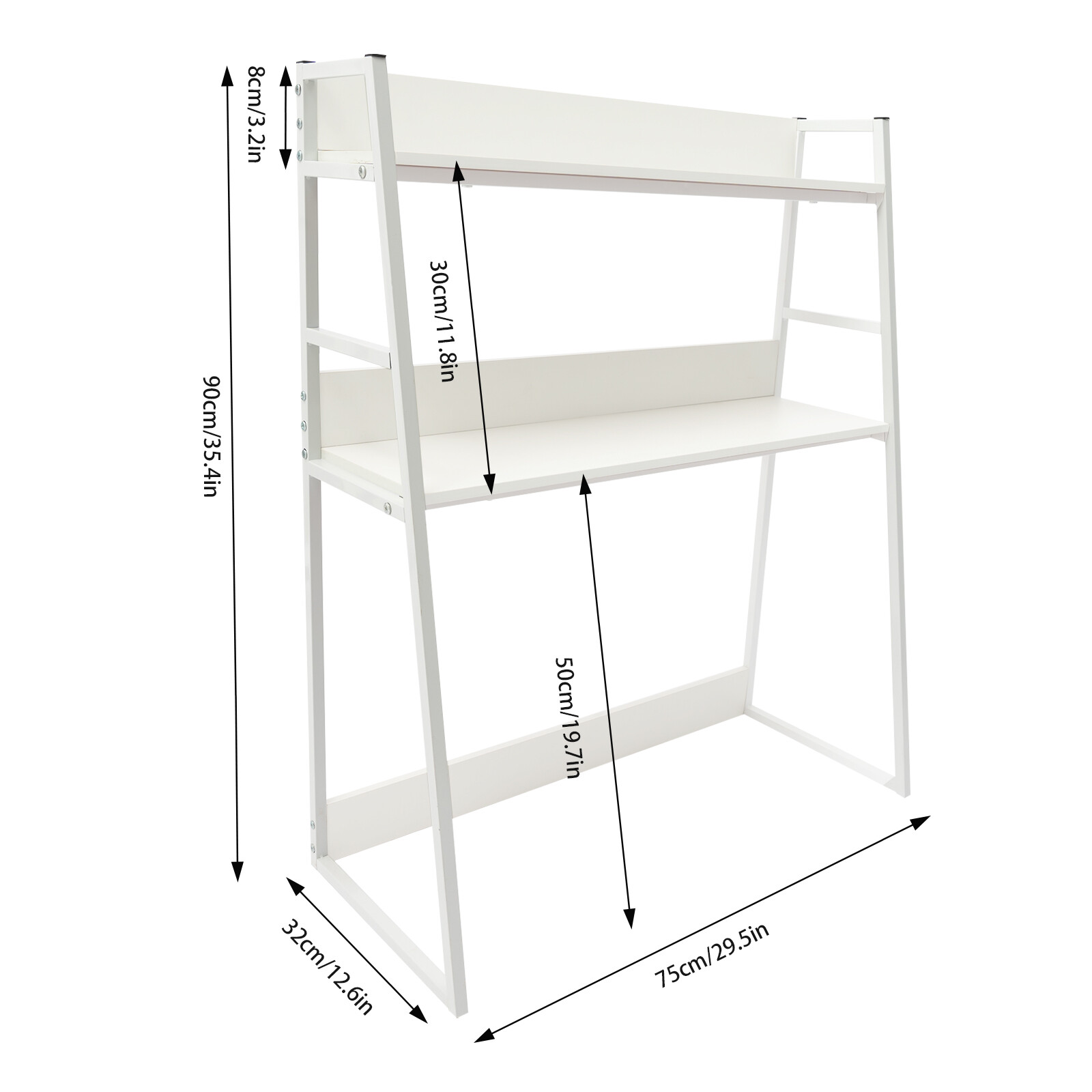 2 Layers Computer Desktop Bookcase Display Shelf Desktop Bookshelf New USA