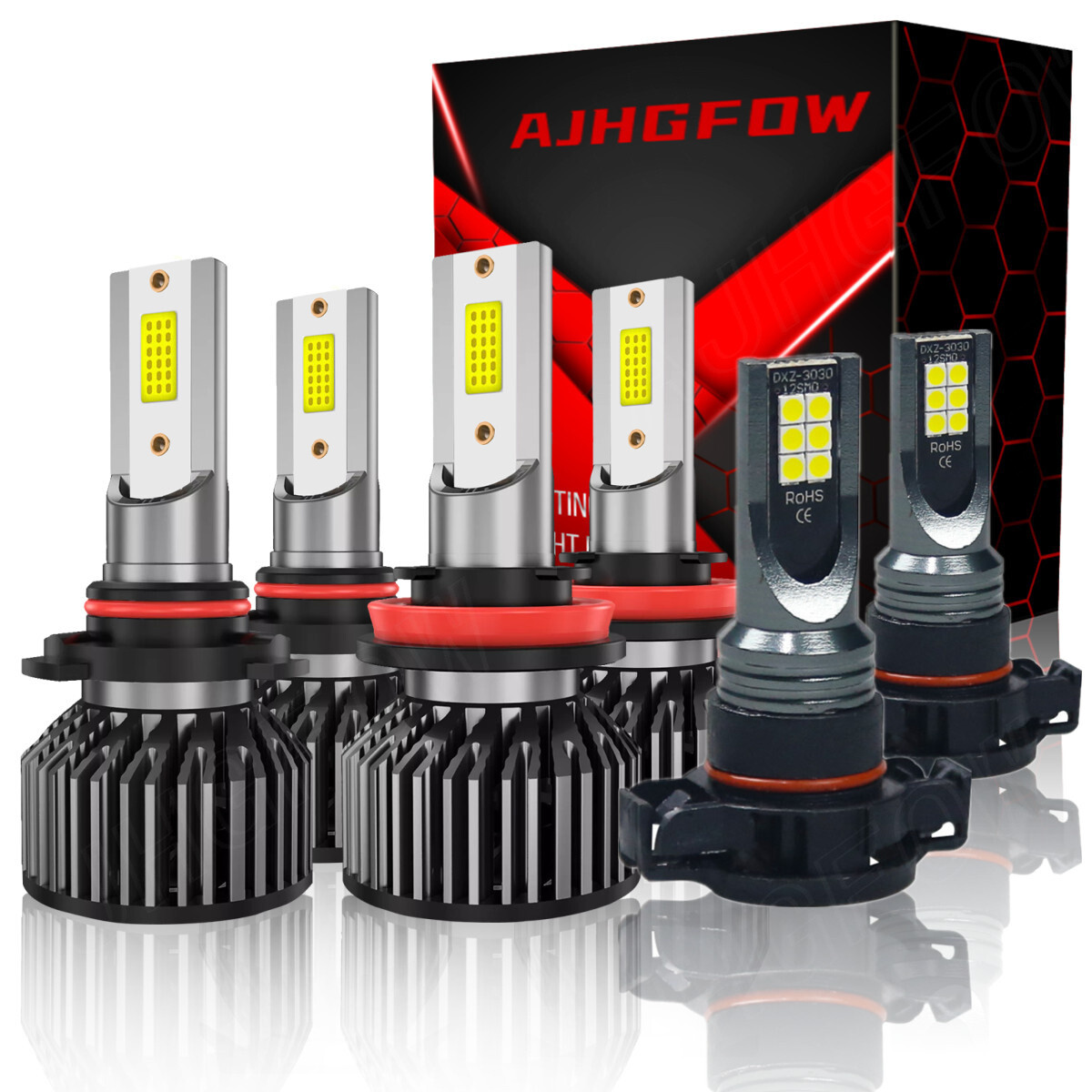 For Chevy Silverado 1500 LT Crew Cab Pickup 2007-2015 LED Headlights Fog Bulbs