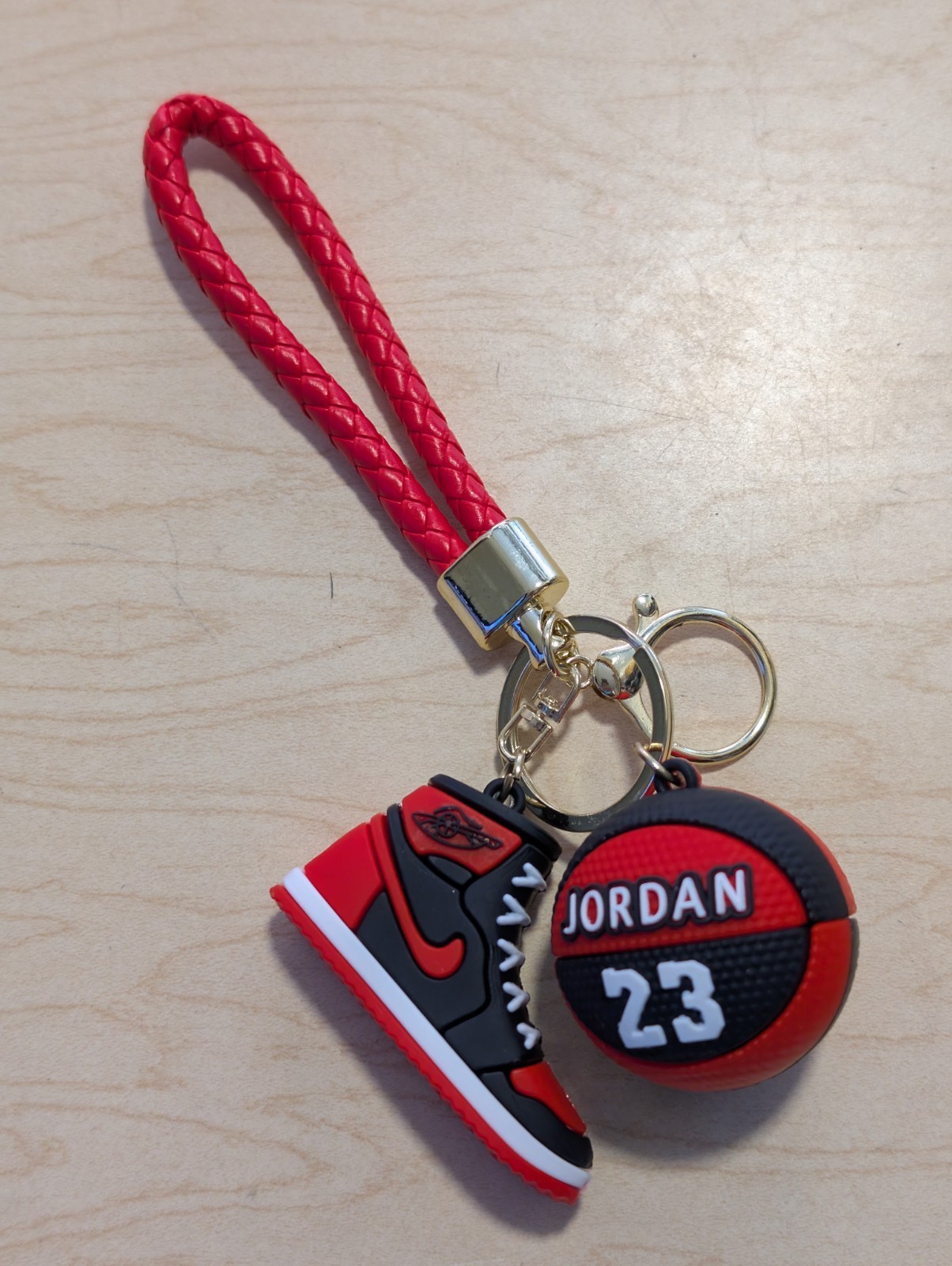 Michael Jordan Mini Silicone AJ Black Basketball and Shoes Keychain