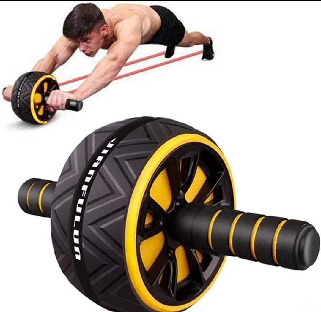 Ab Roller Wheel Abdominal Fitness Gym Exercise Equipment. Yell/Blk FREE SHIPPING