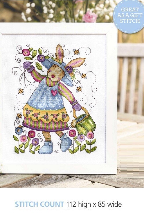 GARDENING BUNNY    CROSS STITCH PATTERN ONLY    EQ - RRS