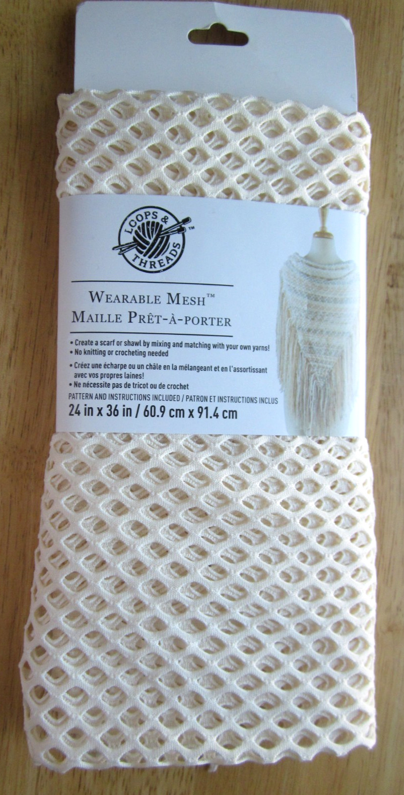 Loops & Threads Wearable Mesh  ~ Cream ~ 24" X 36"