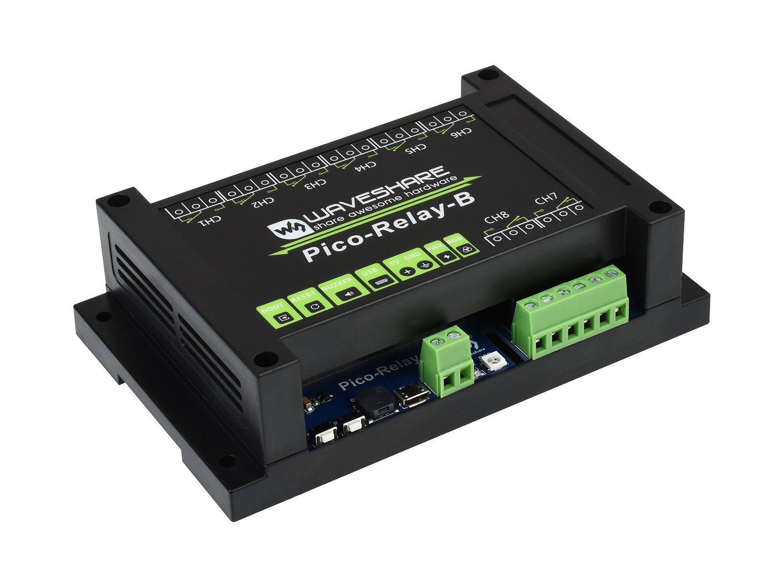 Waveshare Industrial 8-Channel Relay Module for Raspberry Pi Pico Multi Protect