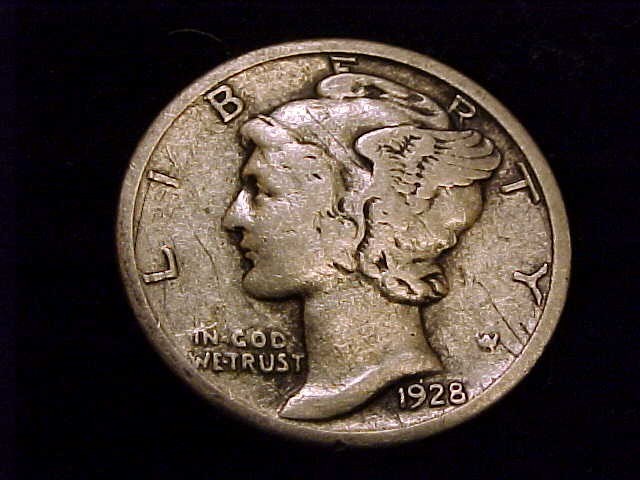 1928-S  Mercury Dime,  Very Good  Grade