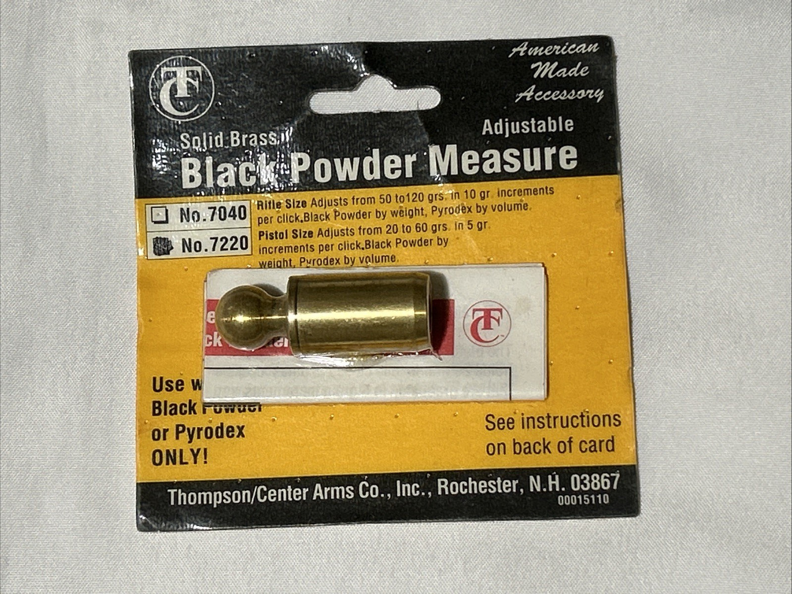 Thompson Center T/C Black Powder Measure #7220 20-60 Grains New Old Stock