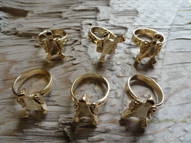 Jockey Ring Hamilton Gold Plated Adjustable 13x18mm Glue On (Pkg 6) 0049