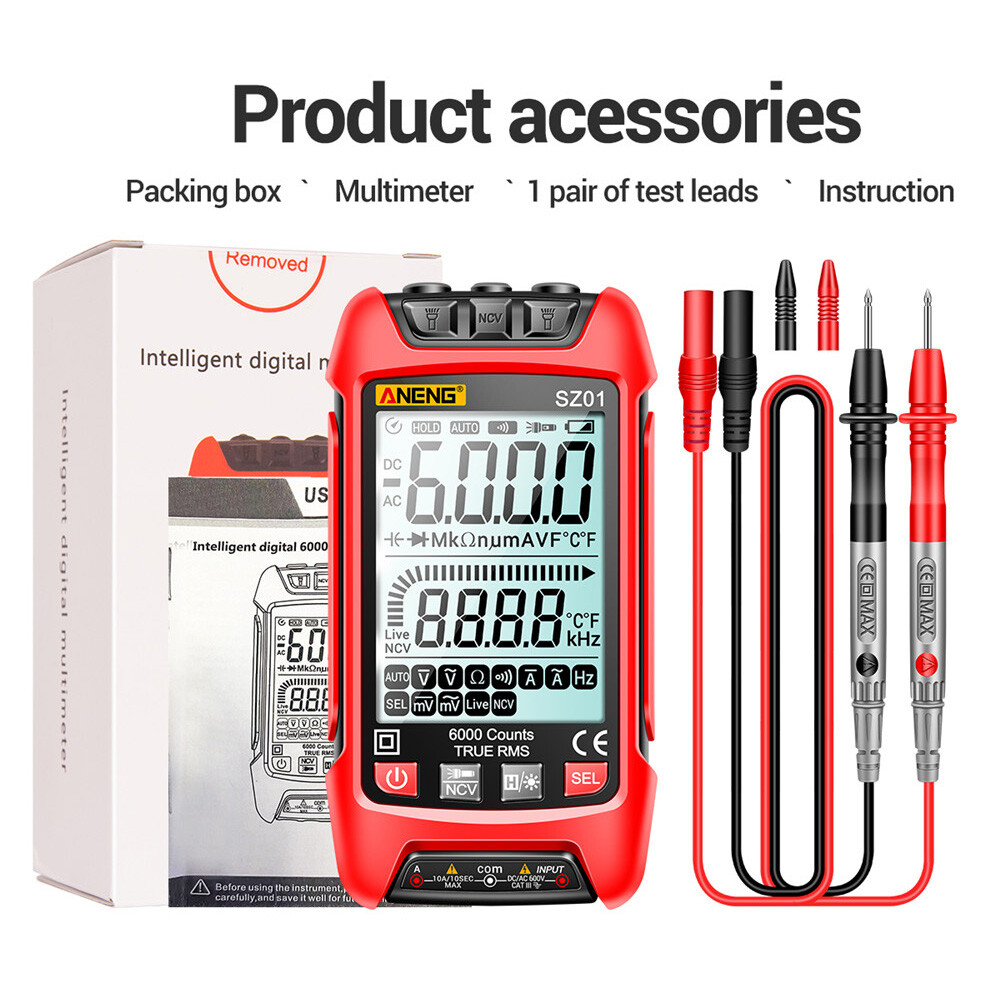 ANENG SZ02 Digital Multimeter Voltmeter Ammeter Resistance Transistor Meter Tool