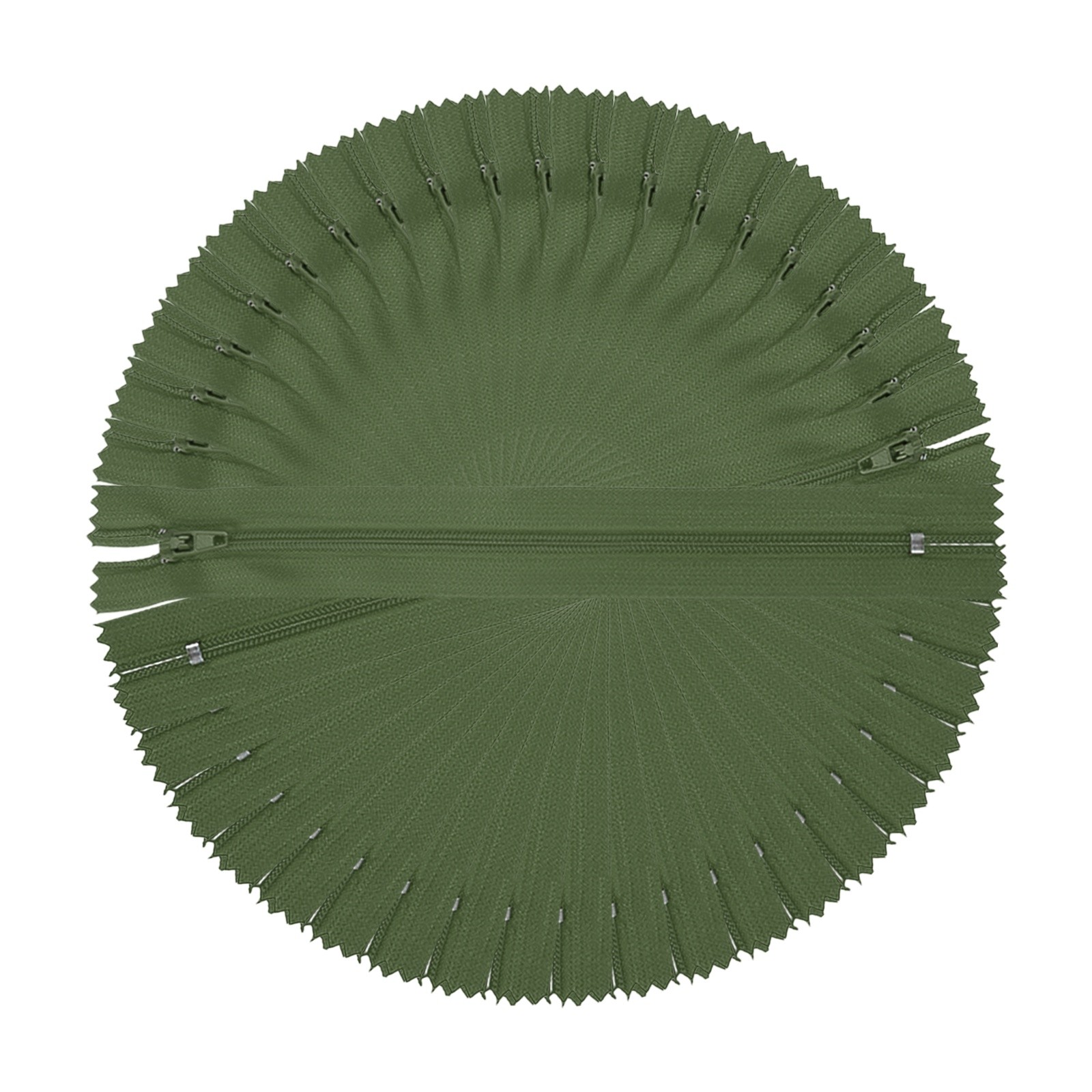 9 Inch Nylon Coil Zippers, #3 Green Sewing Zippers,Pack of 22