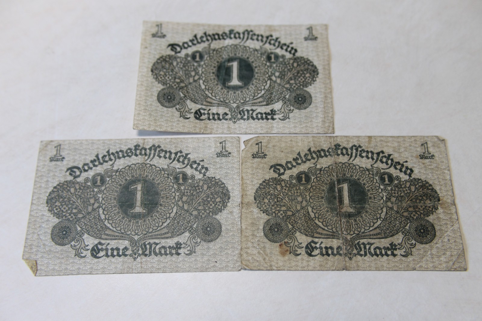 Currency - Germany banknote 1 Mark x3 - 1920
