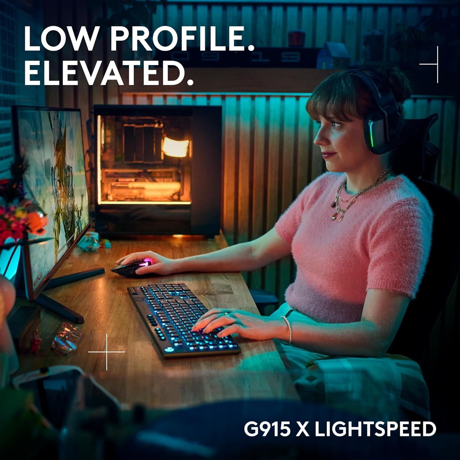 Logitech G915 X LIGHTSPEED Wireless Mechanical GL Clicky Gaming Keyboard