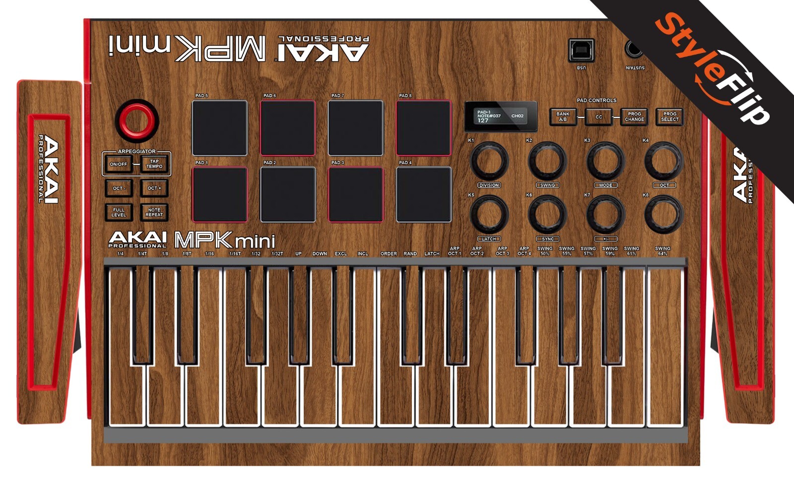Akai MPK Mini MK3 Skin | Wood 2 | Protective Decal | StyleFlip Skins