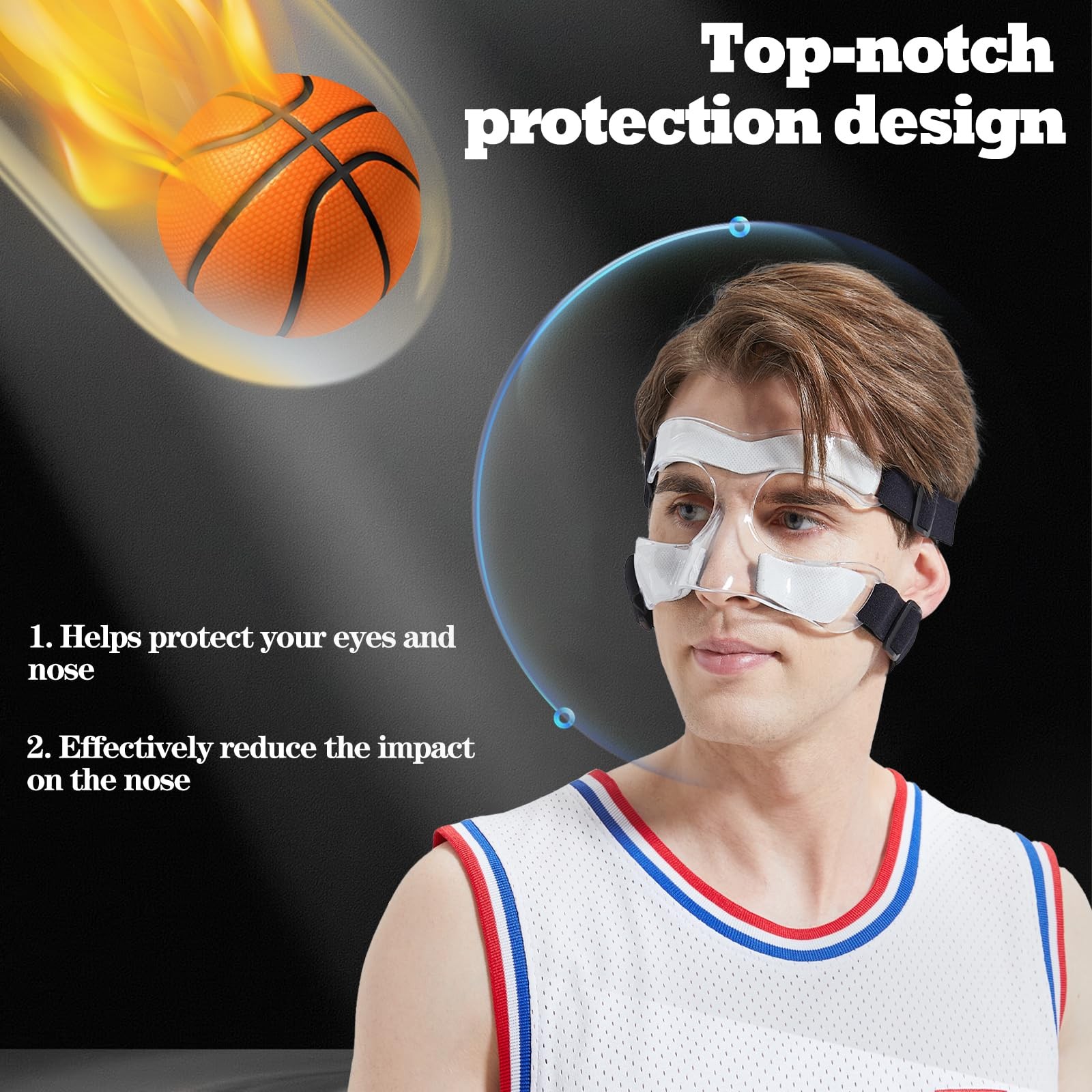 Nose Guard for Broken Nose Adjustable Basketball Baseball Softball Face Guard...