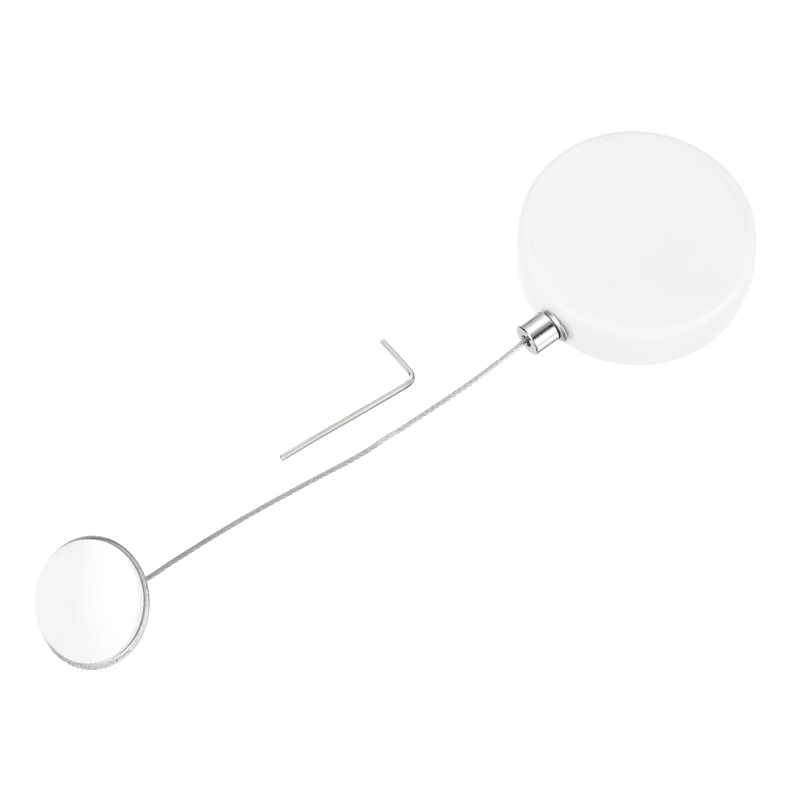 3.3ft Retractable Cable Security Lock with Round Patch Wrench 150 g White