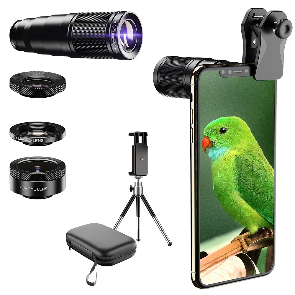 Universal 22X Zoom Lens Kit 4 in 1 Telephoto Telescope Cell Phone Camera Lens