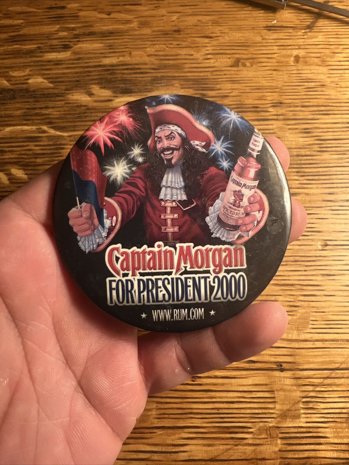 2000 CAPTAIN MORGAN for PRESIDENT pinback button