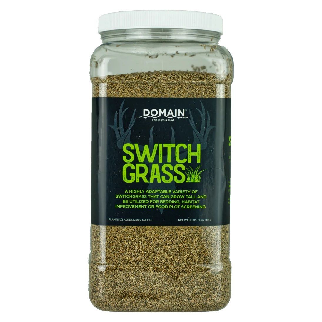 Domain Outdoor RC Big Rock Switchgrass Food Plot Seed 5lb Jug/.5 Acre #RC-BRSG-5