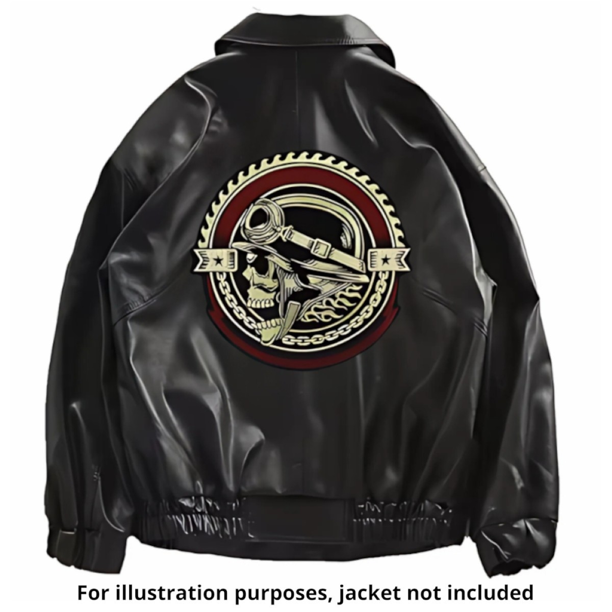 Large Gear Skull Motorcycle Jacket Patch Fine Embroidered Vest Back Patch