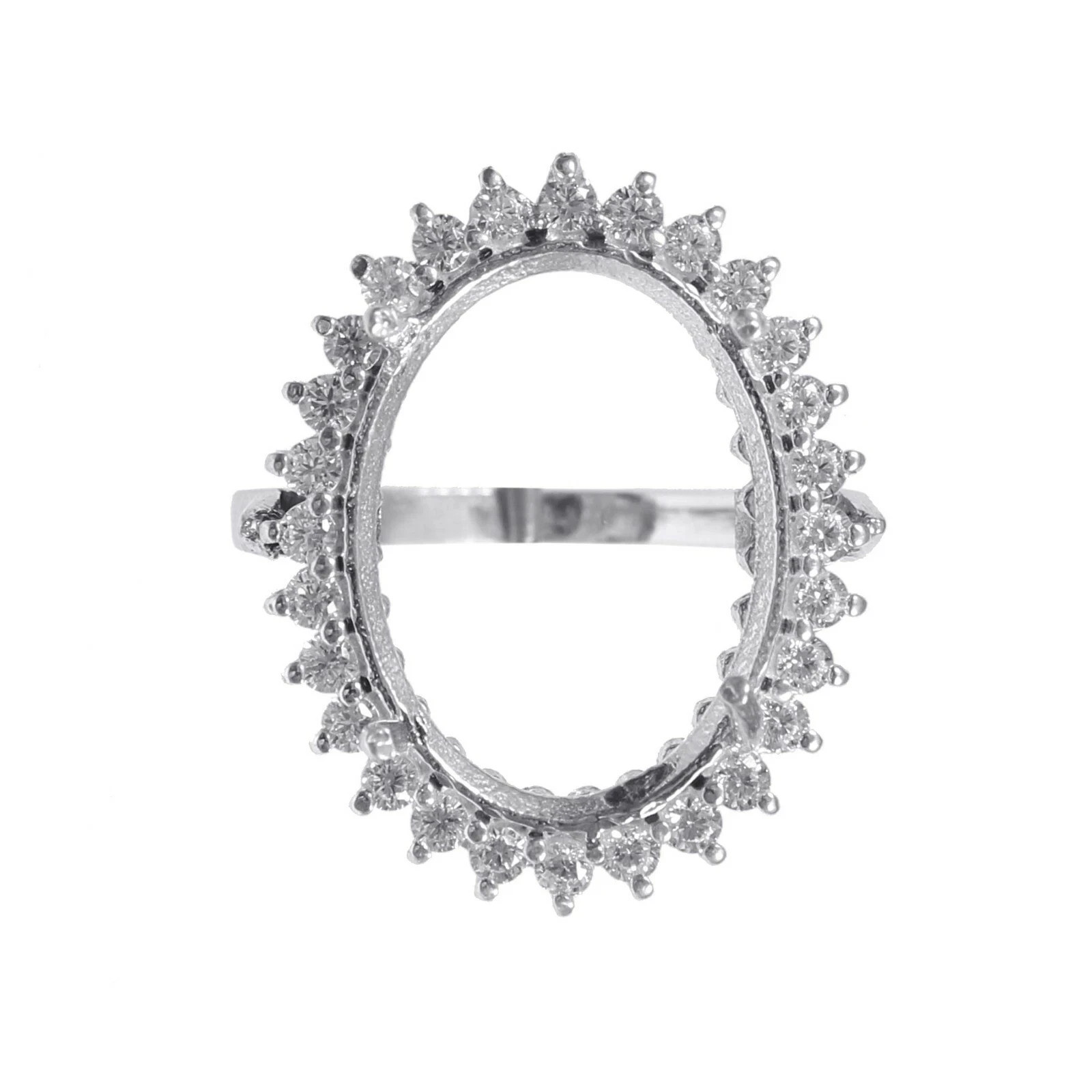 Semi Mount Ring Stone Setting Size 20X15 MM Oval Shape 925 Sterling Silver Ring