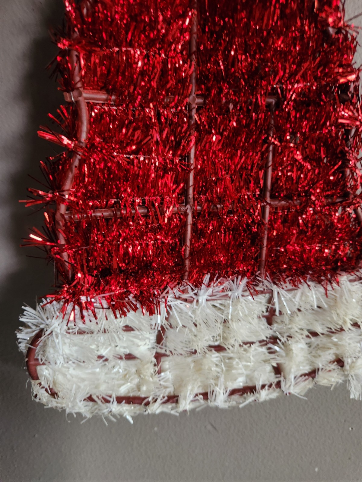 Tinsel Santa Claus Hat Decoration • Hanging • 13½"×9"