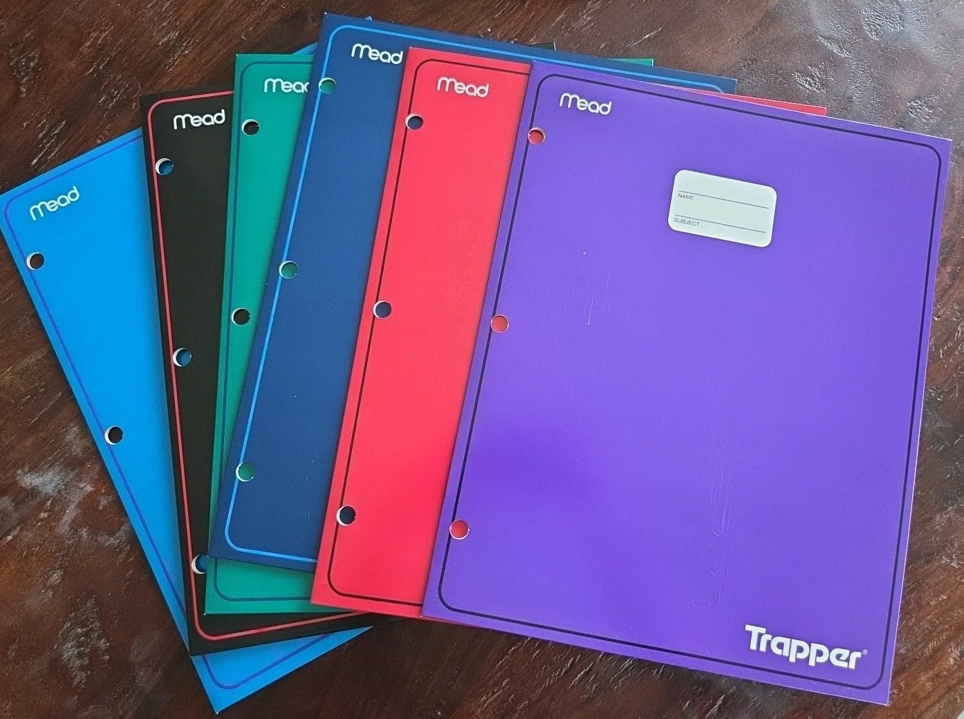 Vtg 6 Pack Mead Trapper Keeper Portfolio 2 Pocket 3 Ring Color Folders 1996 READ
