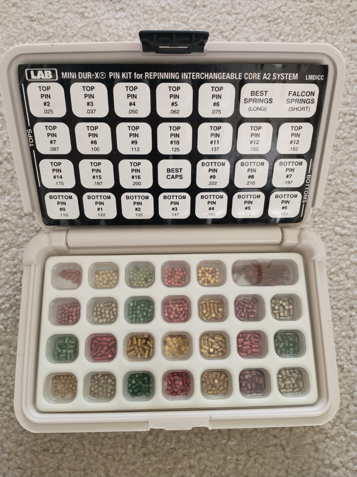 LAB Mini Dur-X Pin Kit For Interchangeable Core A-2 System