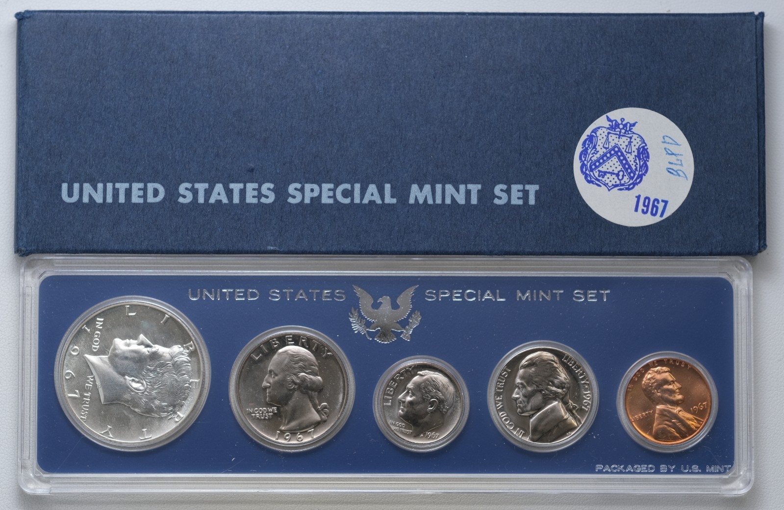 1967 United States Complete 5 Coin Special Mint Set SMS in OGP