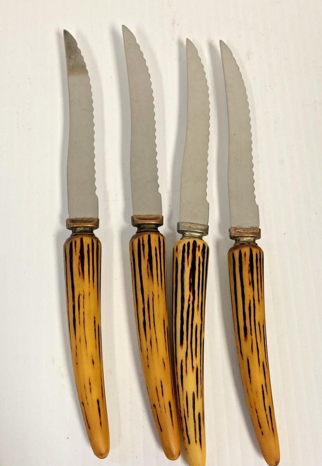 Bakelite / Catalin Sheffield Lifetime 3 Piece Carving Set & 4 Steak Knives F3-45