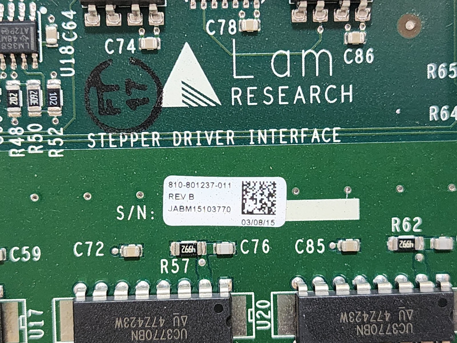 Lam Research Stepper Driver Interface Board 810-801237-011 (As-Is)