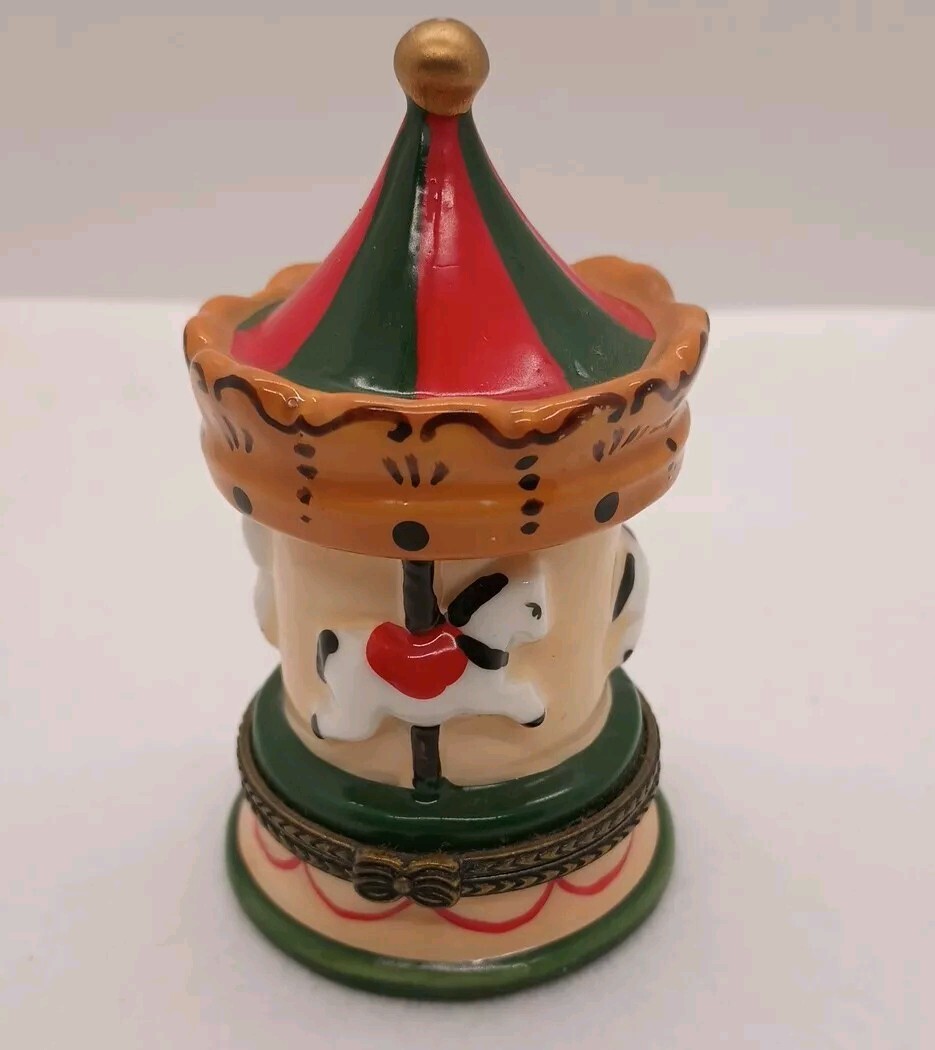 Horse Carousel Trinket Box 3.5 in H