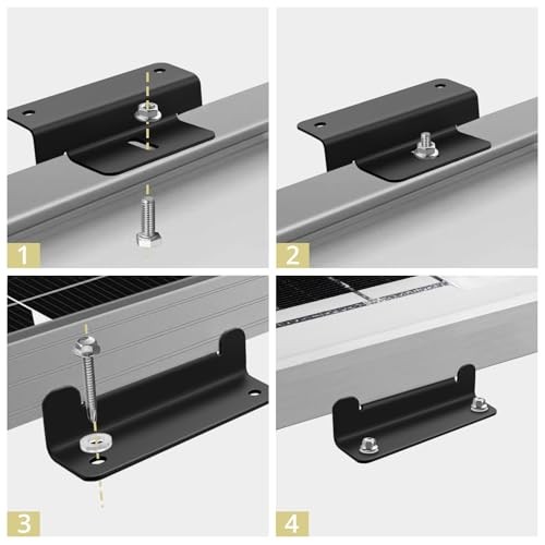 4PCS Solar Panel Mounting Z Brackets, Aluminum Solar Panel Black (4PCS）