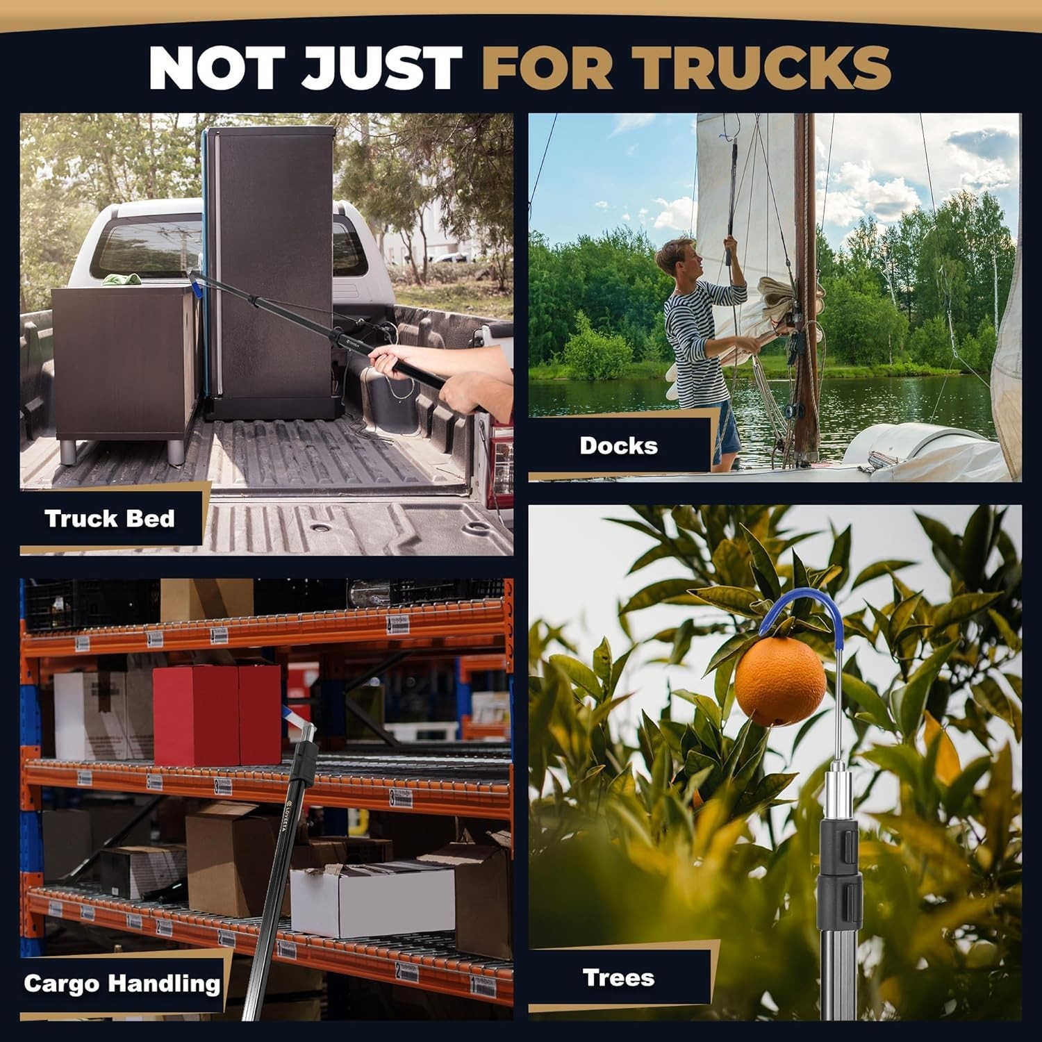 Magnetic Cargo Tool for Pickup Trucks with Extra Hooks Included