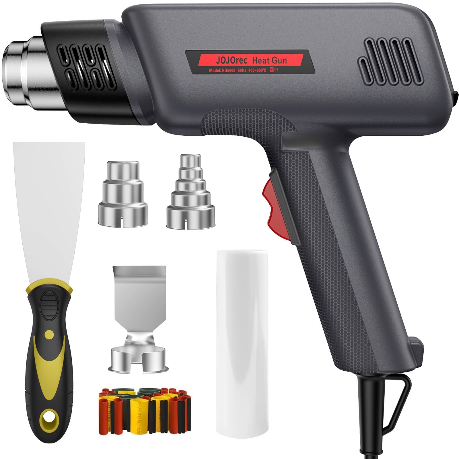 JOJOrec Heat Gun, 1800W Professional Hot Air Gun 400℃ & 600℃ Black