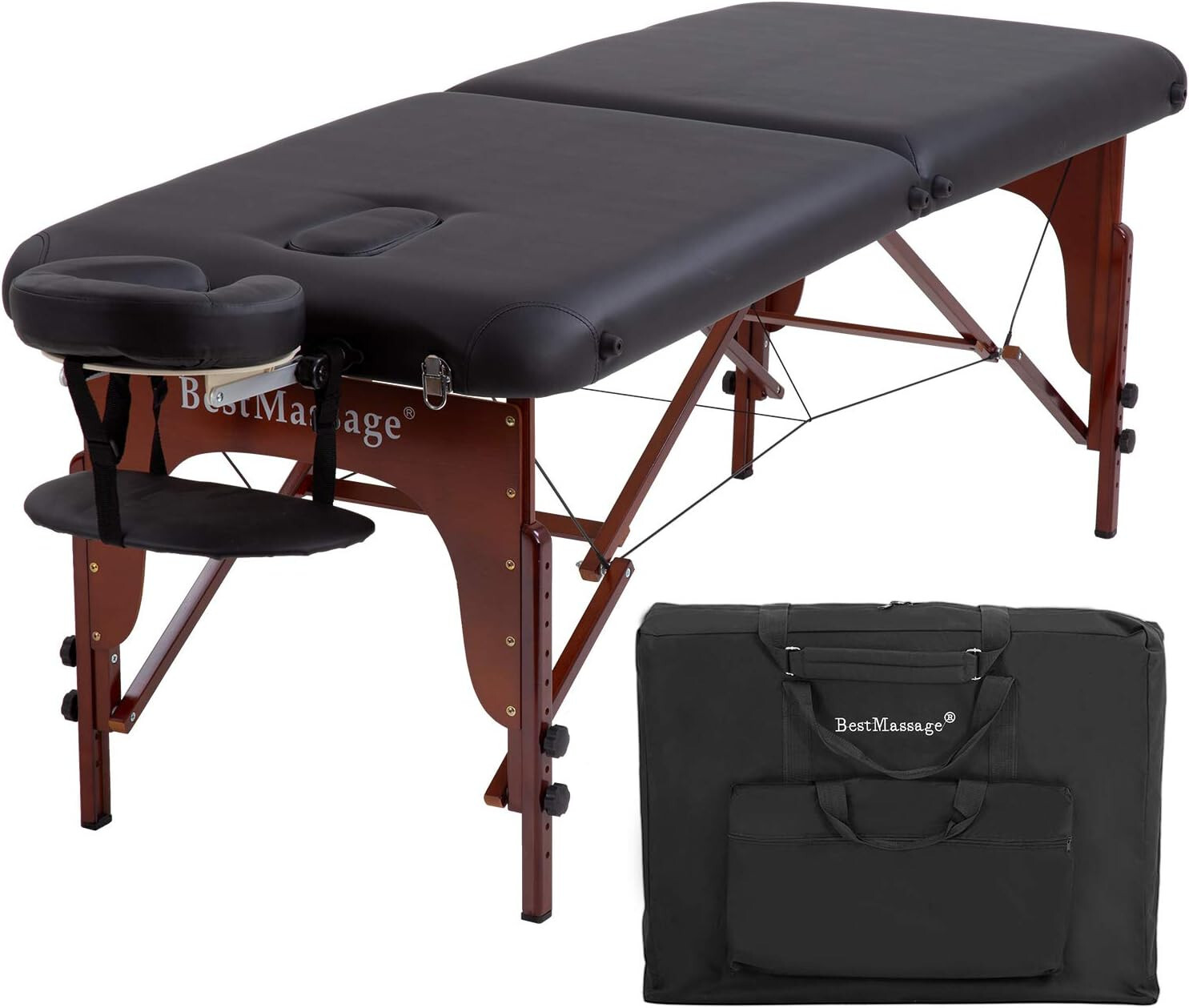 Massage Bed Portable Massage Table Lash Bed Height Adjustable 2 Fold Table