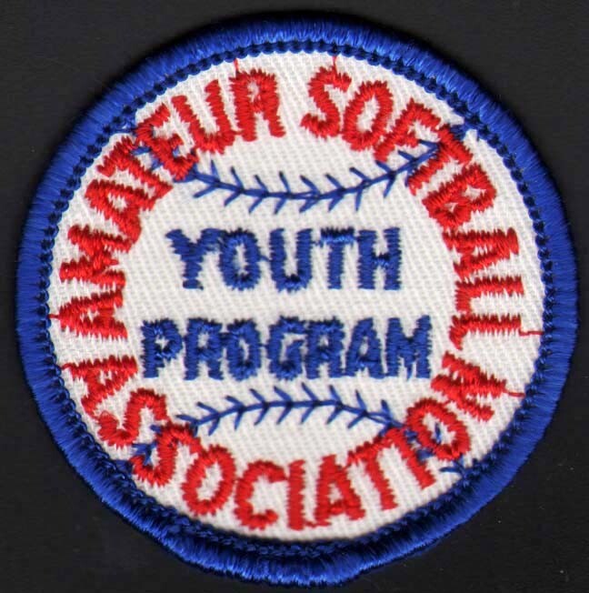 Vintage uniform patch AMATEUR SOFTBALL ASSOCIATION unused new old stock n-mint+
