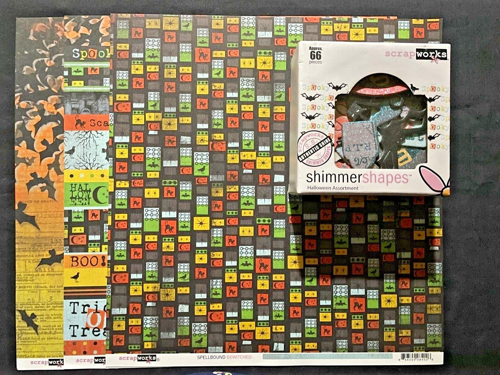 SCRAPWORKS HALLOWEEN SPELLBOUND PAPERS AND SHIMMER SHAPES