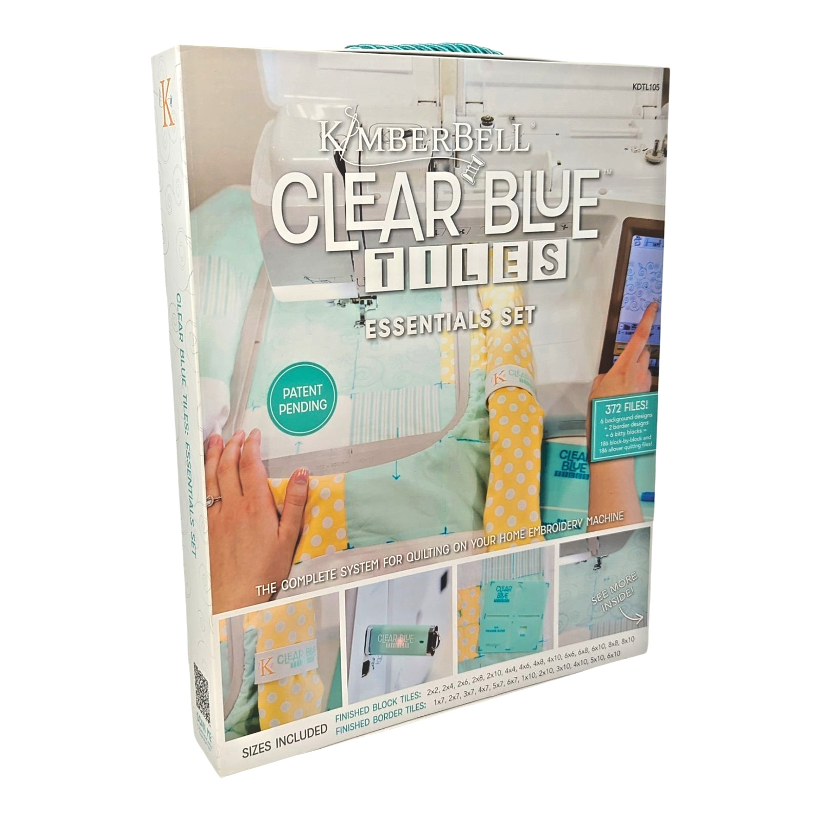 KimberBell Clear Blue Tiles Essentials Set Block & Border Pens USB Design Files