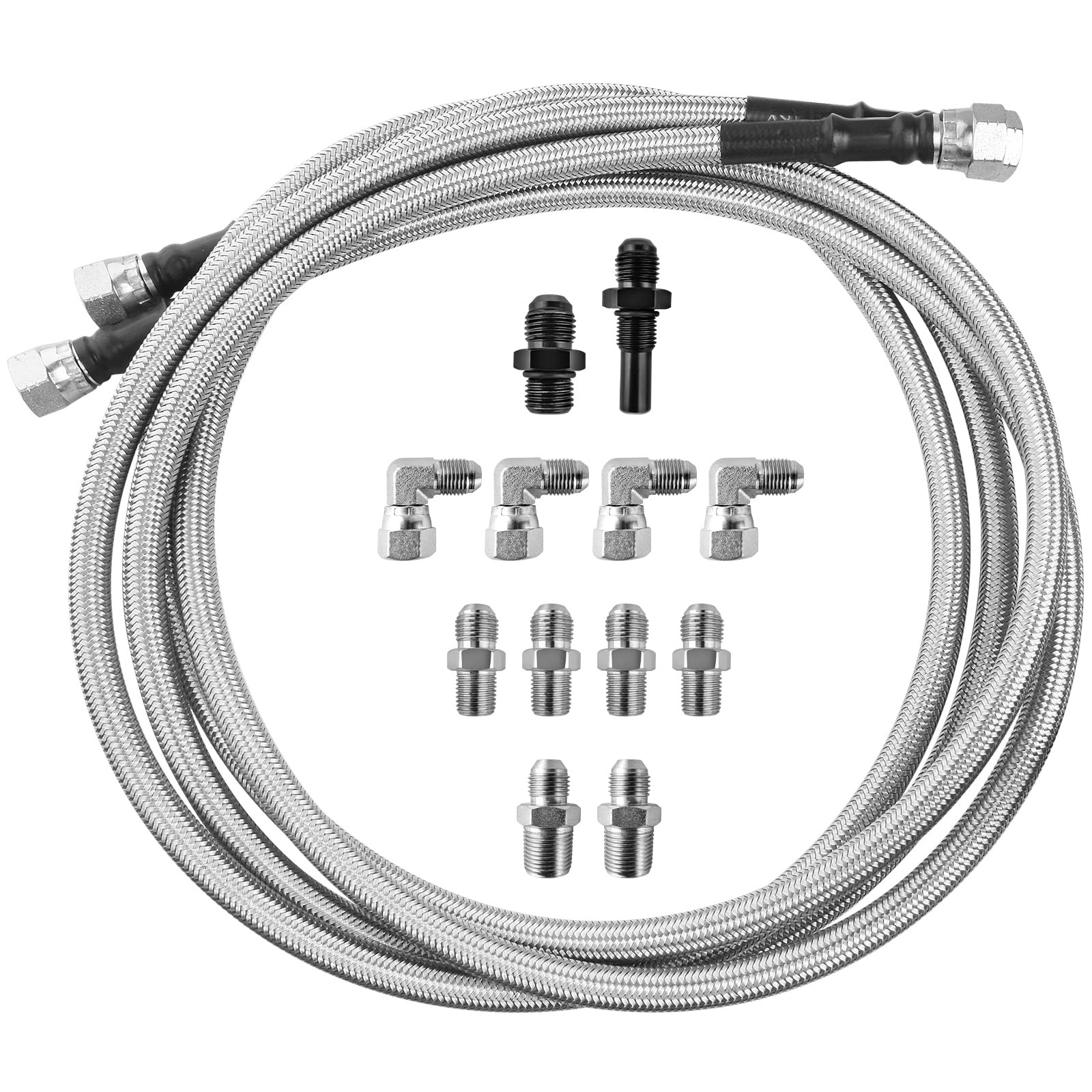 MuHize Transmission Cooler Lines 70 Inch 6AN Stainless Braided GM