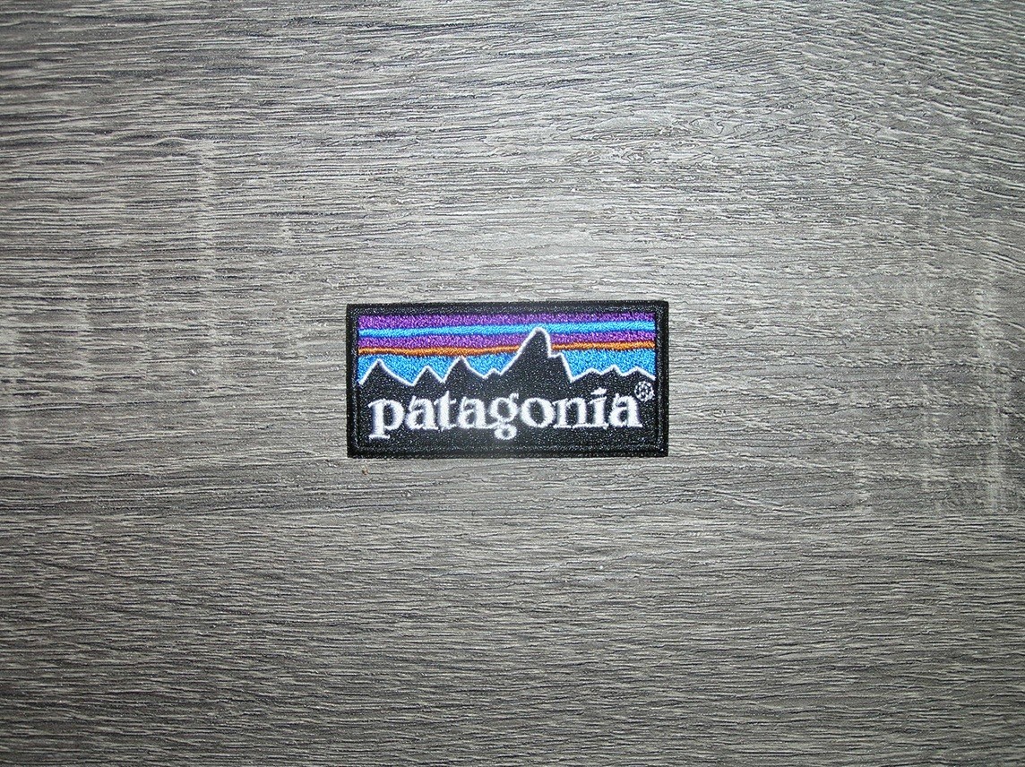 Patagonia Black Multicolor Embroidered Iron On Patch 2.25" x 1.25"