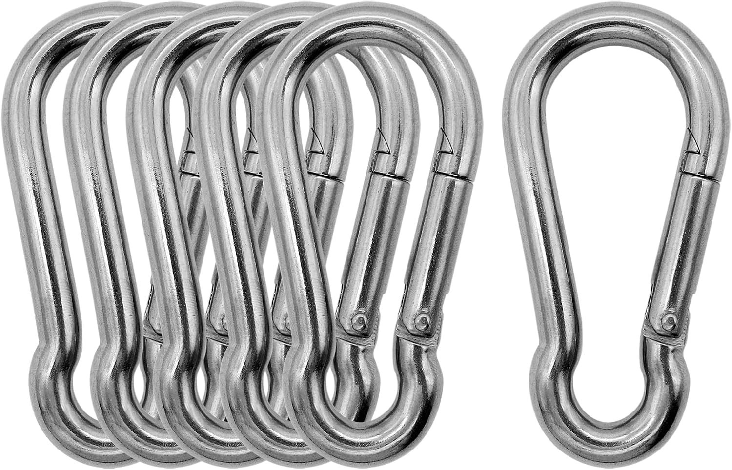 Marine Grade 316 Stainless Steel Carabiners 2.76 inch Heavy Duty Rust-Free